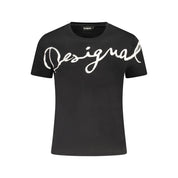 Black Cotton Womens T-Shirt