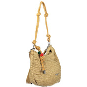 Beige Polyurethane Women Handbag
