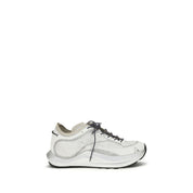 White Fabric Athletic Sneakers