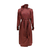 Bordeaux Polyamide Trench Coat