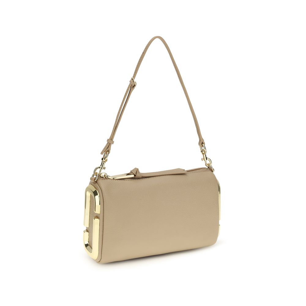 Beige Calf Leather Bos Taurus Shoulder Bag