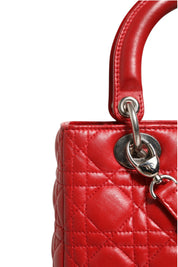 Red Cannage Lambskin Leather Lady Dior Bag