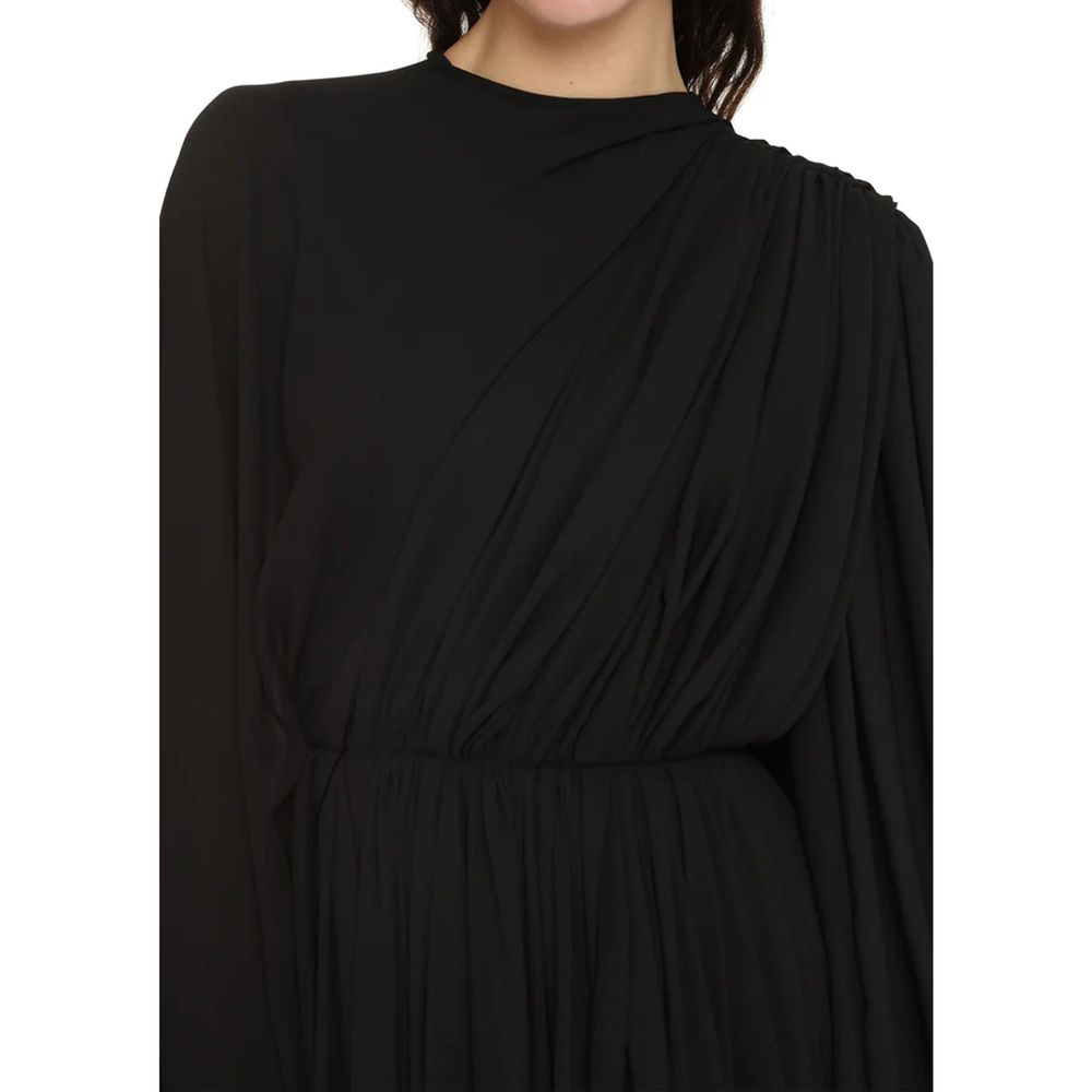 Black Elastane Casual Dress