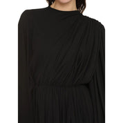 Black Elastane Casual Dress