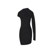 Black Polyester Casual Dress