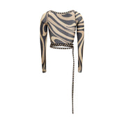 Beige Polyamide Pattern Shirt