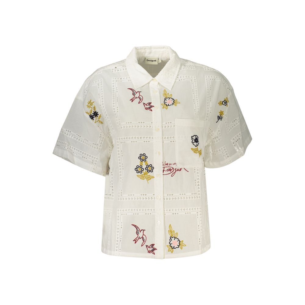 White Polyester Women's Shirt