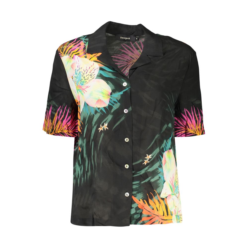 Black Viscose Womens Shirt