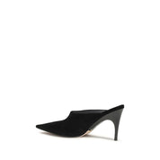 Black Suede Leather Mules