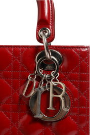 Cherry Red Patent Leather Cannage Quilting Small Lady Dior Bag