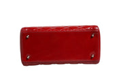 Cherry Red Patent Leather Cannage Quilting Small Lady Dior Bag