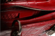 Cherry Red Patent Leather Cannage Quilting Small Lady Dior Bag