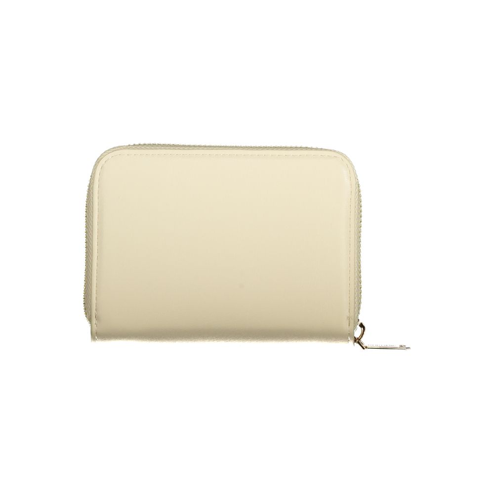Beige Polyurethane Womens Wallet