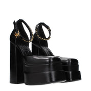 Black Leather Platform Pumps