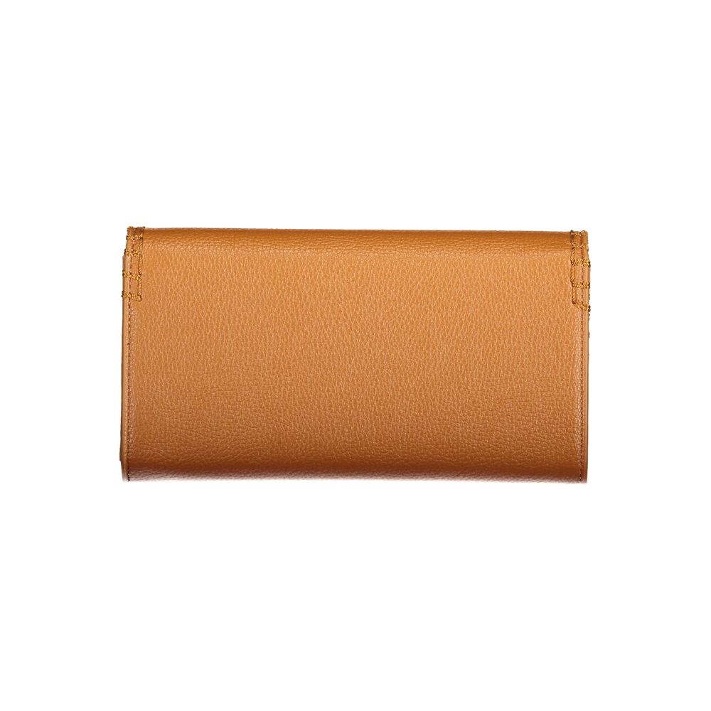 Brown Polyurethane Women's Wallet
