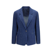 Blue Elastane Denim Jacket