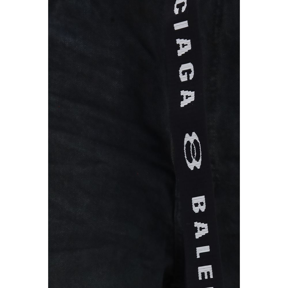 Black Cotton Bermuda Shorts