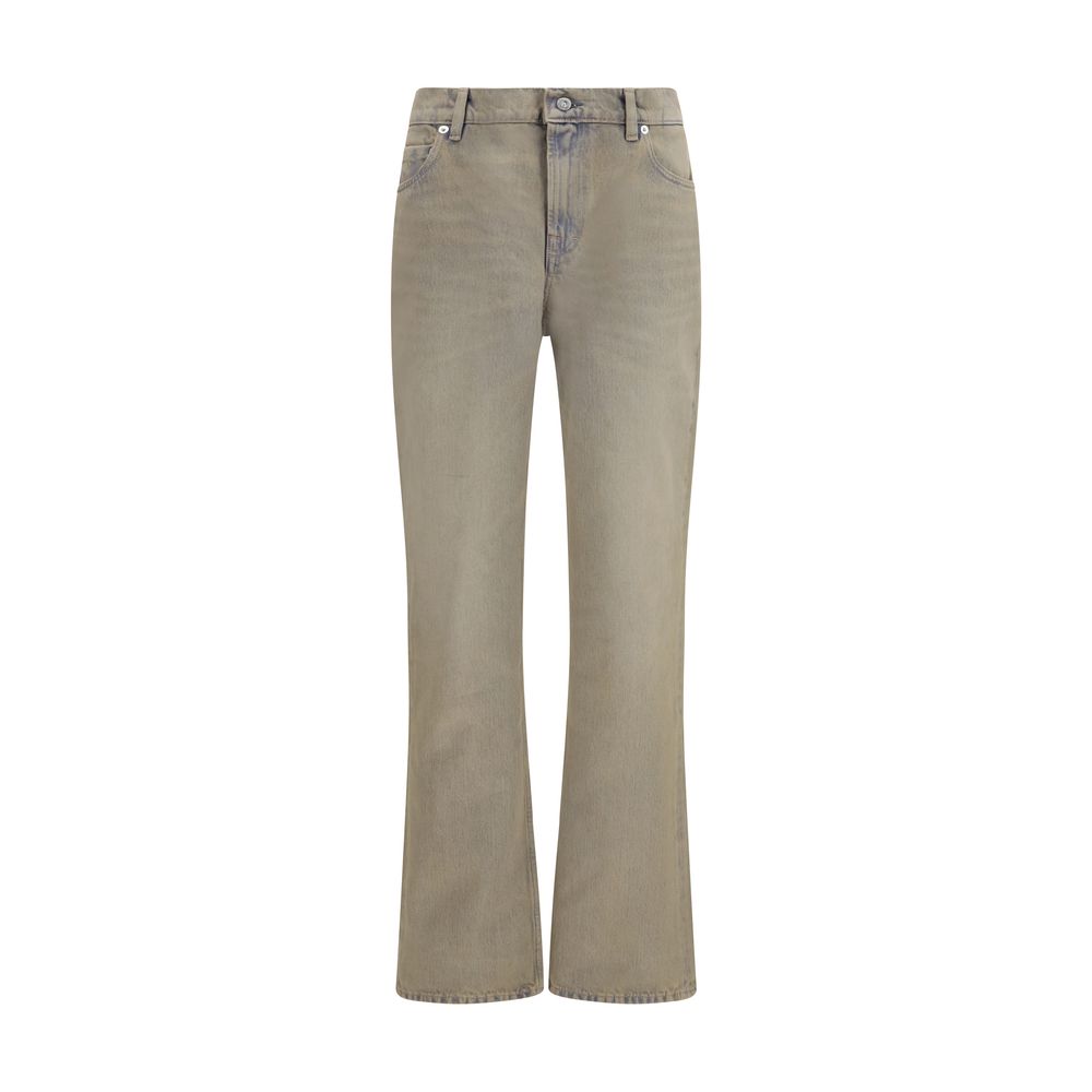 Bicolor Cotton Bootcut Jeans