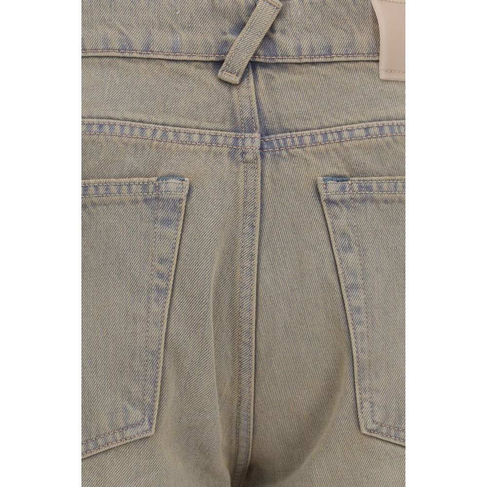 Bicolor Cotton Bootcut Jeans