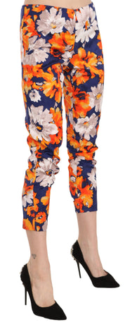 Floral Print Skinny Mid-Waist Pants