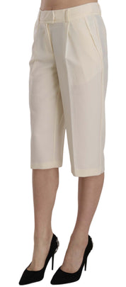 Elegant Straight Cropped Pants in Cream