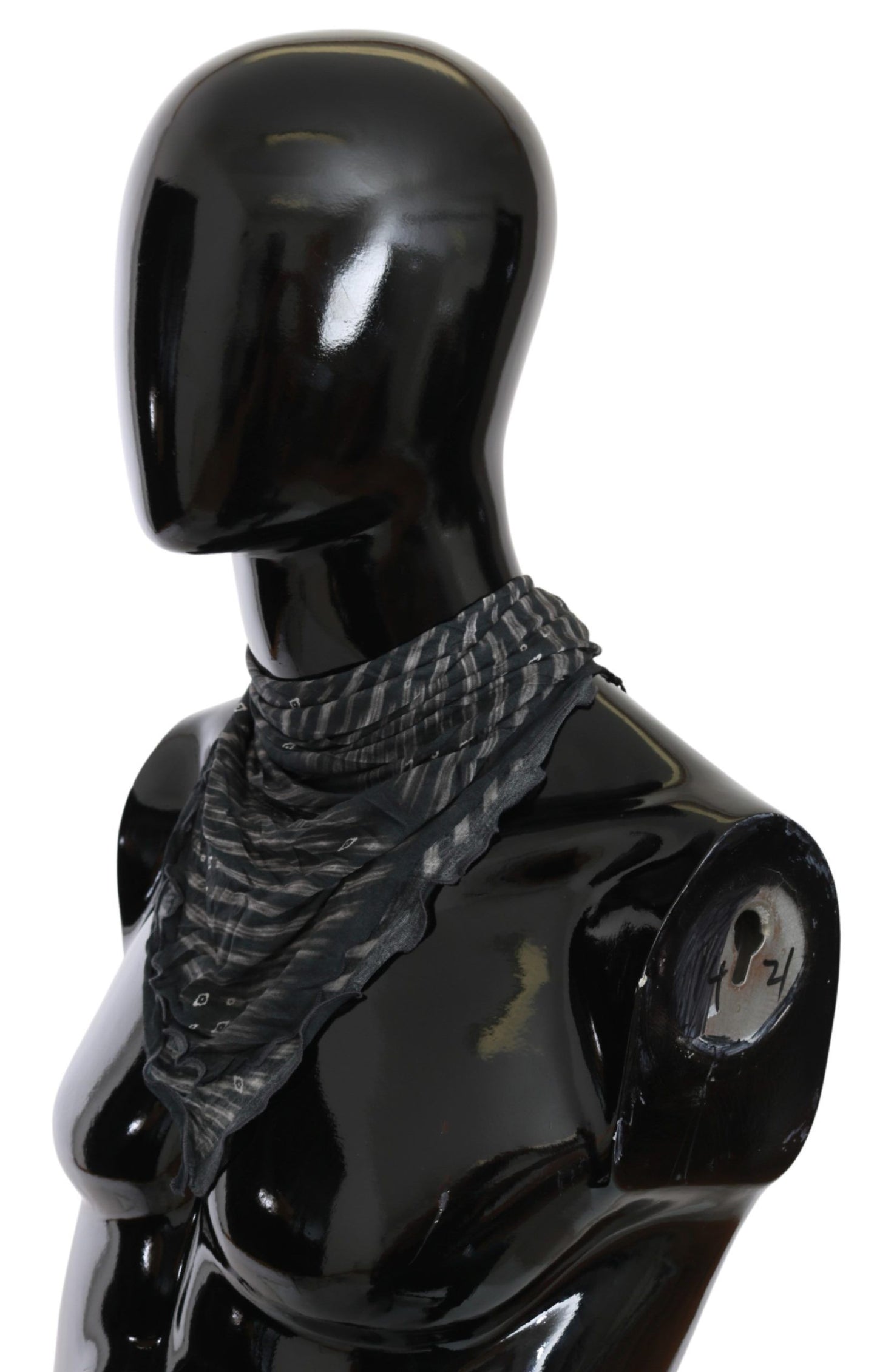 Foulard de marque en viscose gris noir