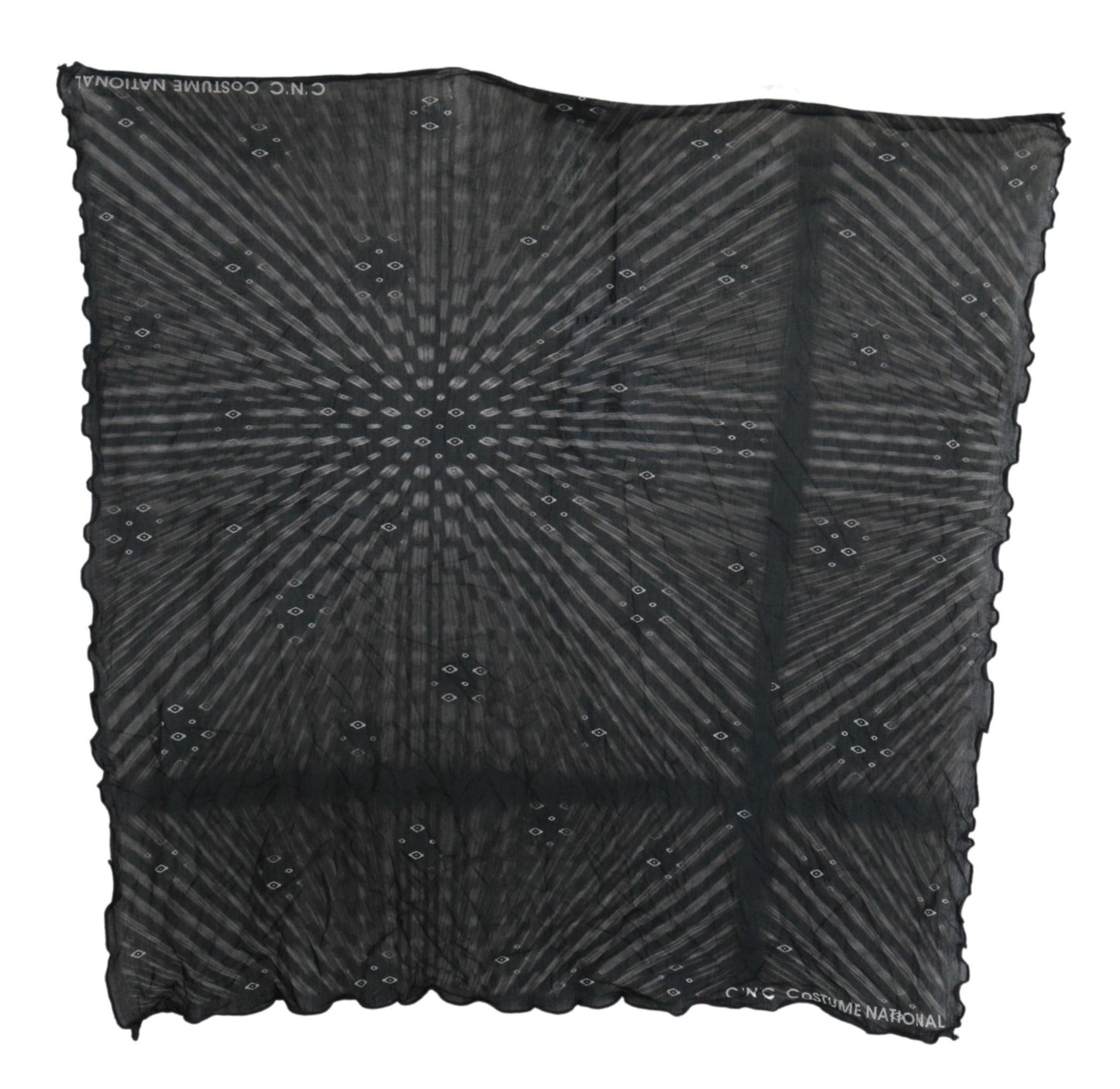 Foulard de marque en viscose gris noir