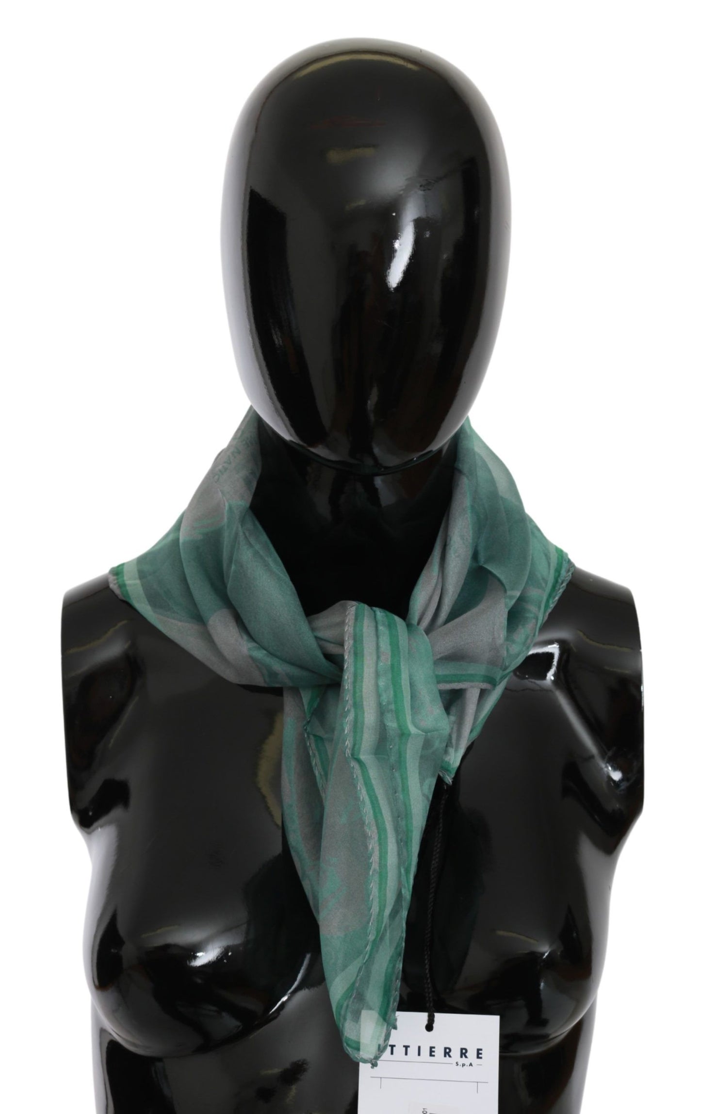 Foulard châle en soie verte