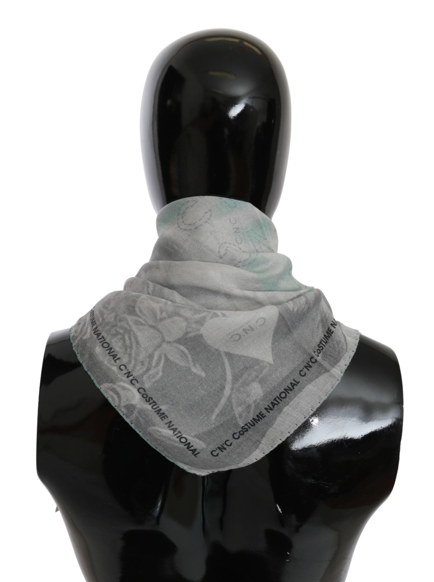 Foulard châle en soie gris