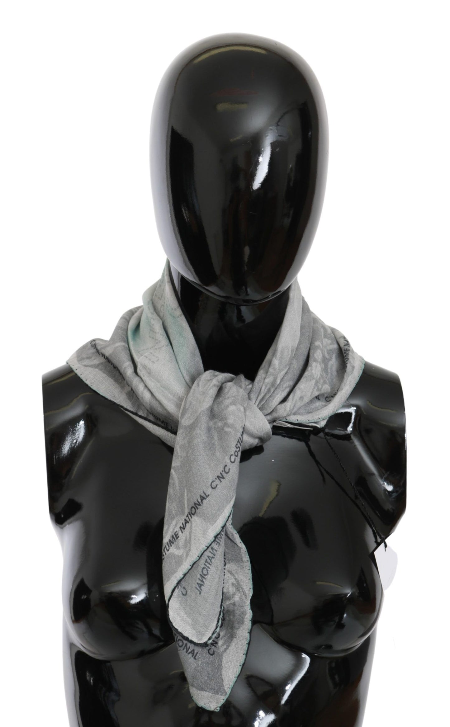 Foulard châle en soie gris