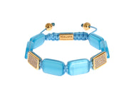 Elegant Blue Opal & Diamond-Studded Bracelet