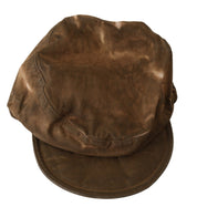 Brown Newsboy Beret Cabbie Fedora Hat