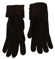 Elegant Brown Knitted Gloves