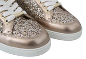 Ballet Pink Glitter Leather Sneakers