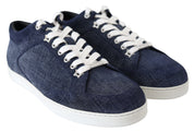 Chic Slip-On Blue Denim Suede Sneakers