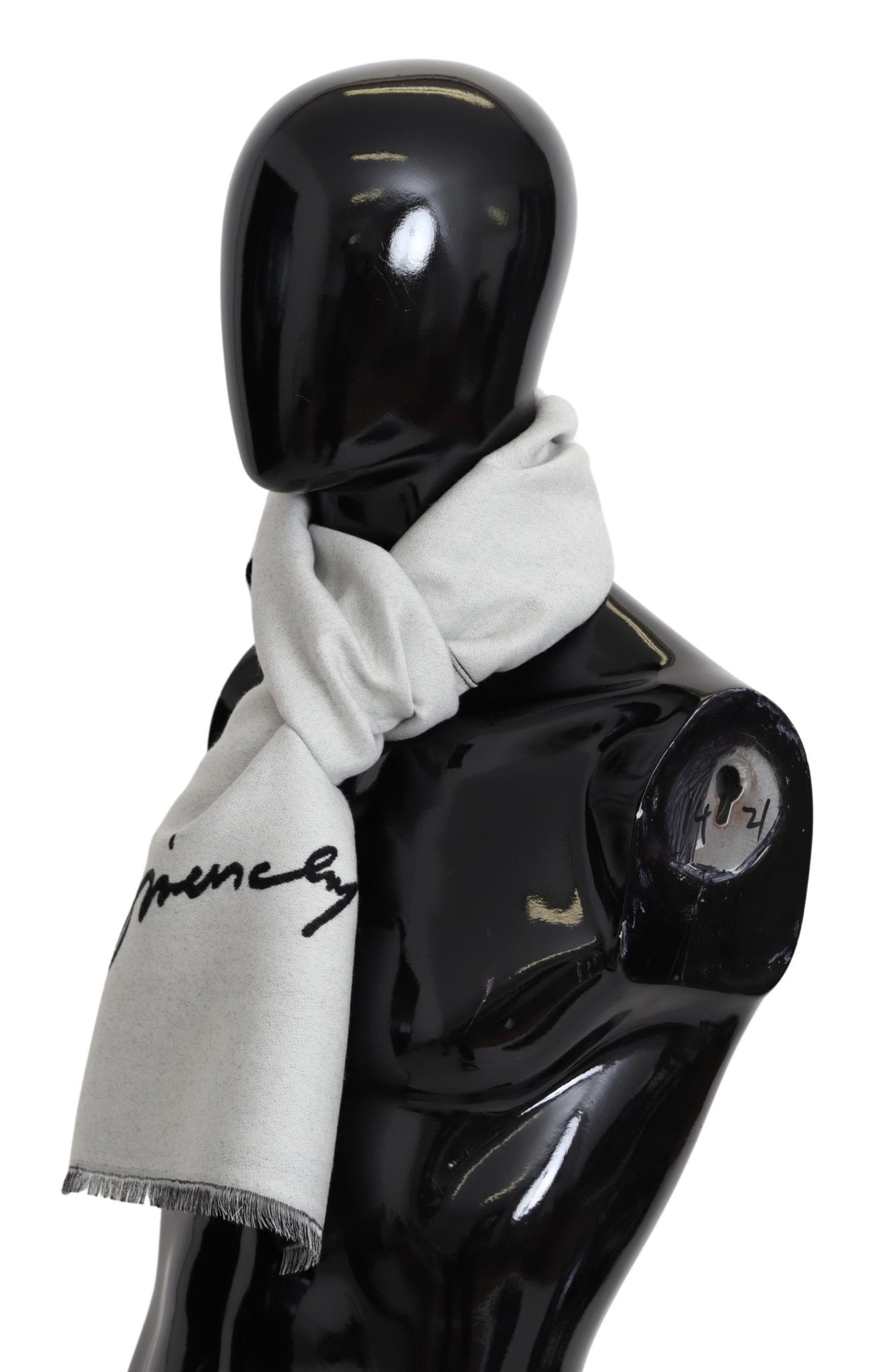 Elegant Monochrome Wool-Silk Blend Scarf