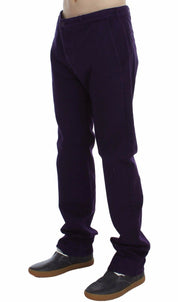 Purple Cotton Stretch Slim Chinos