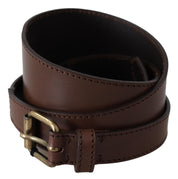 Chic Dark Brown Leather Fashion Belt