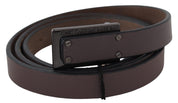 Elegant Dark Brown Leather Belt