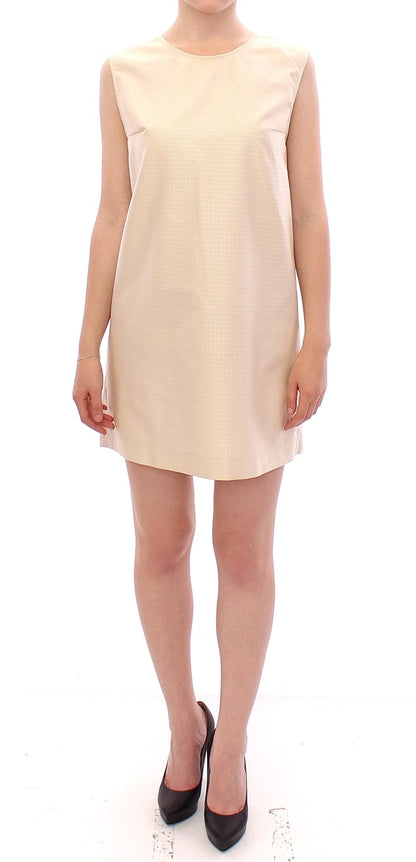 Mini-robe droite sans manches beige