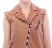 Veste en cuir marron