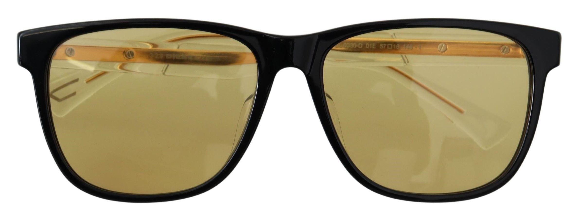 Schwarzer Rahmen DL0330-D 01E 57 Sonnenbrille mit gelben transparenten Gläsern