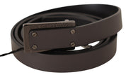 Elegant Leather Belt with Metal Buckle