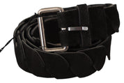 Elegant Black Waist Belt with Metal Buckle