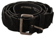 Elegant Black Waist Belt with Metal Buckle