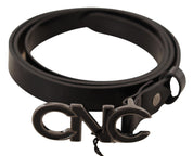 Elegant Black Leather Fashion Belt