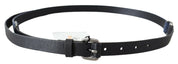 Elegant Black Leather Adjustable Belt