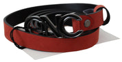 Elegant Blood Red Leather Belt