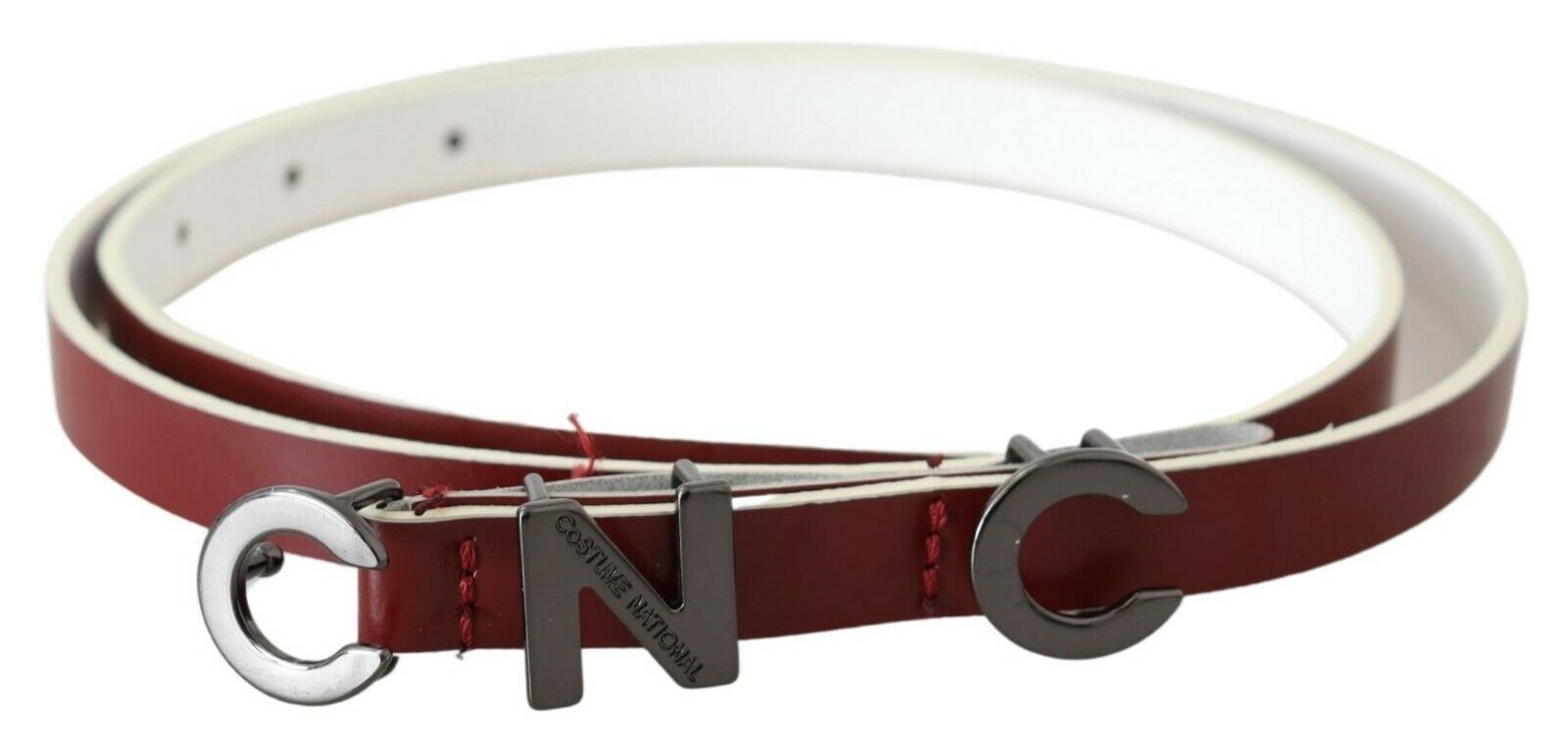 Chic Maroon Leather Fashion Belt