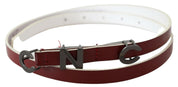 Chic Maroon Leather Fashion Belt